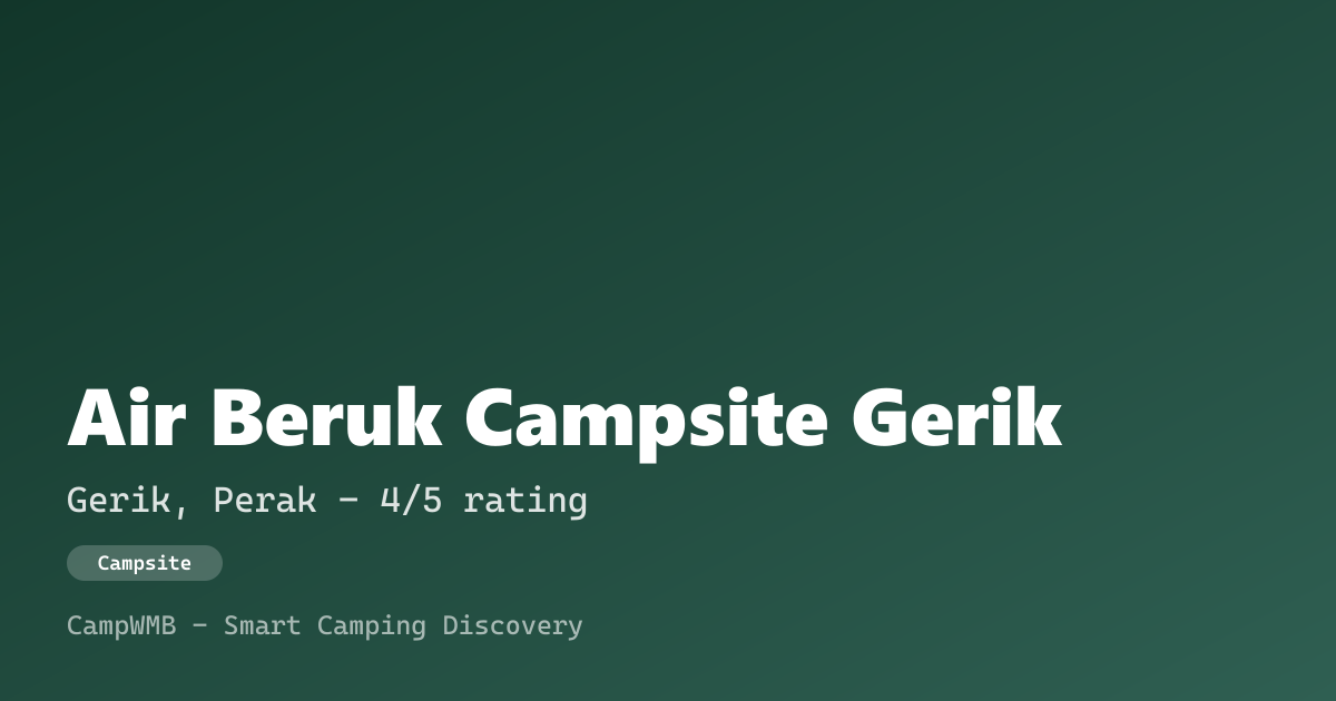 Visual sementara Air Beruk Campsite Gerik