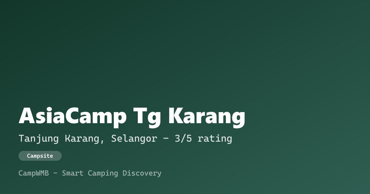 Visual sementara AsiaCamp Tg Karang