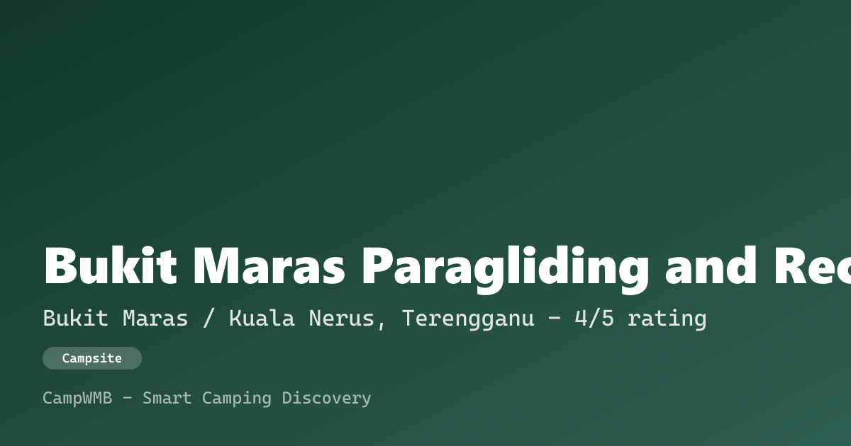 Visual sementara Bukit Maras Paragliding and Recreational Park
