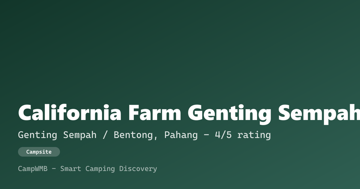 Visual sementara California Farm Genting Sempah