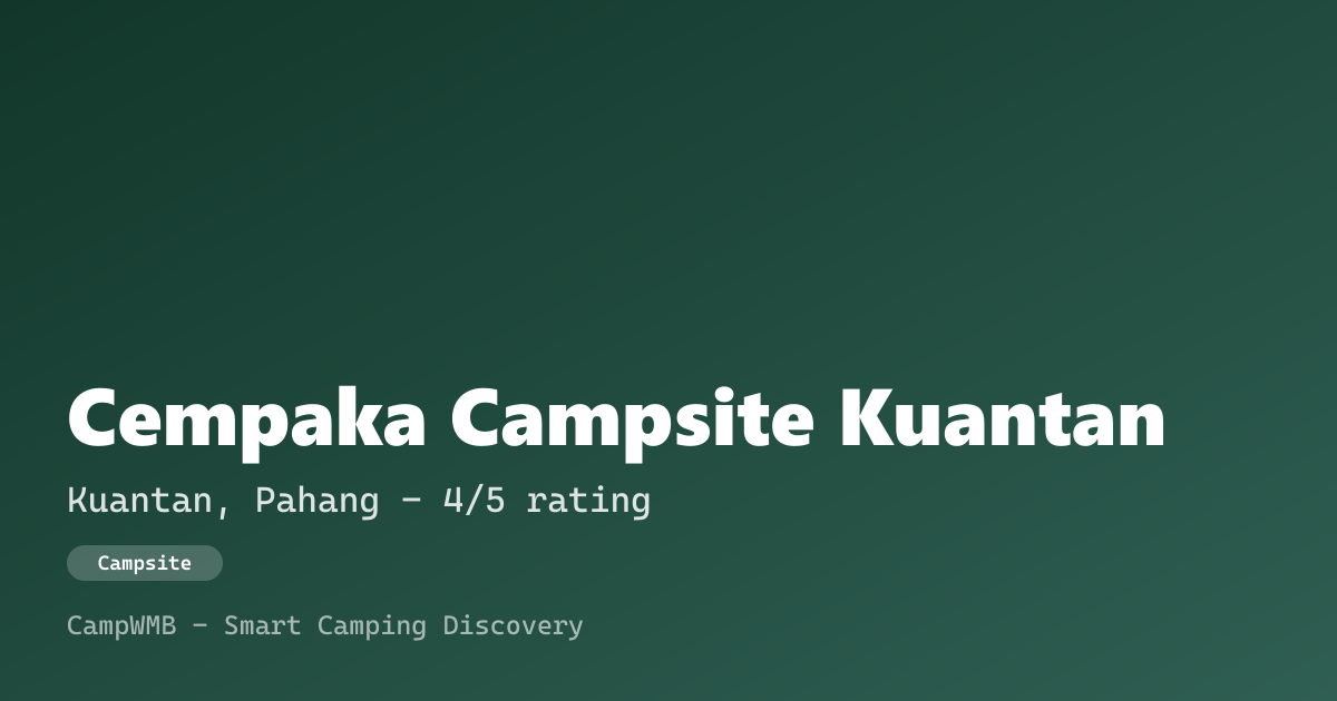 Visual sementara Cempaka Campsite Kuantan