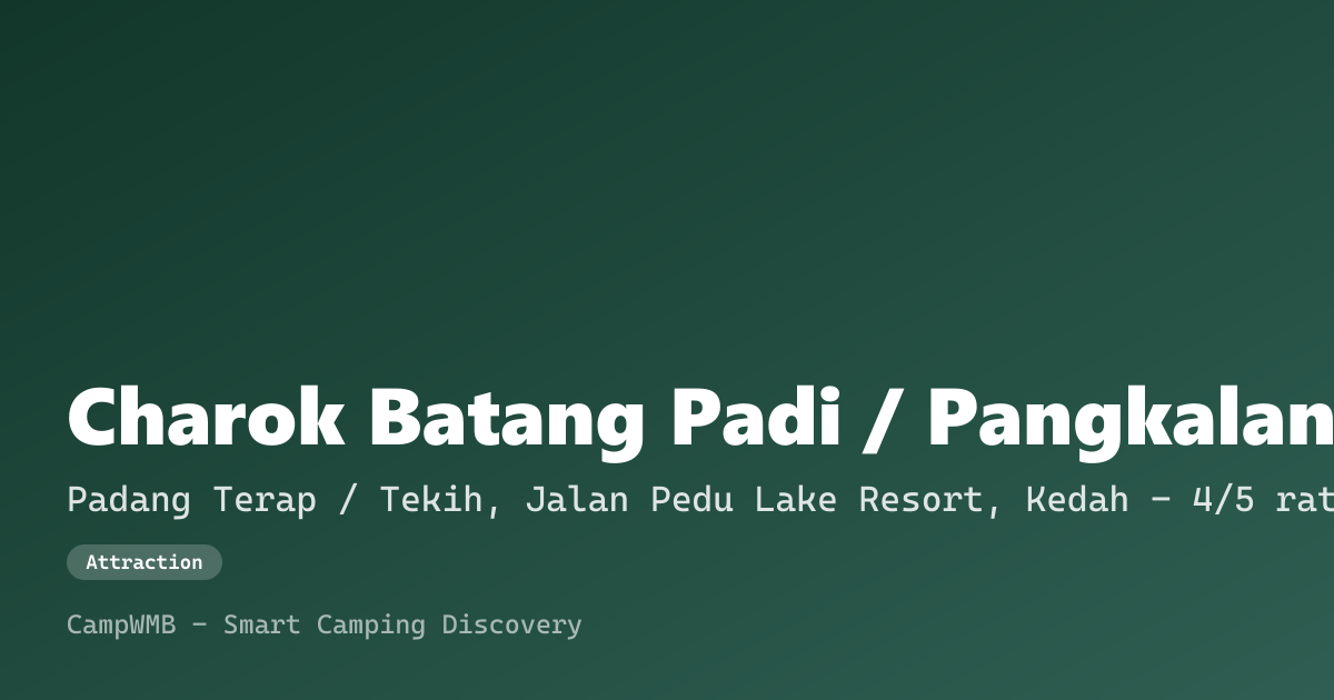Visual sementara Charok Batang Padi / Pangkalan Nelayan Tasik Pedu