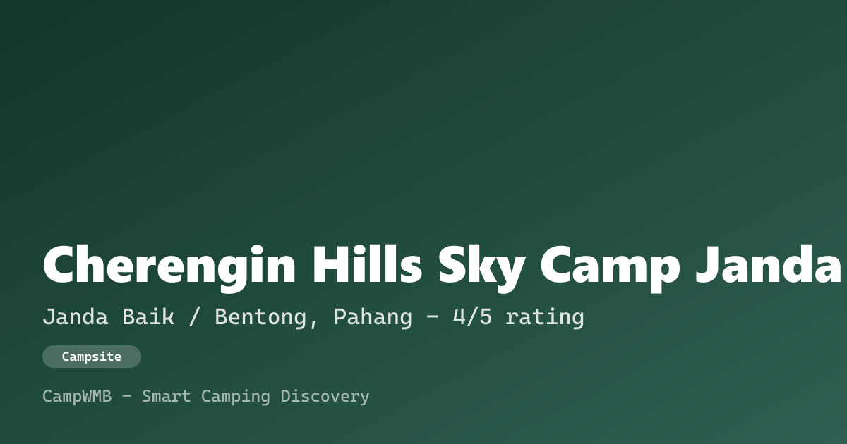 Visual sementara Cherengin Hills Sky Camp Janda Baik