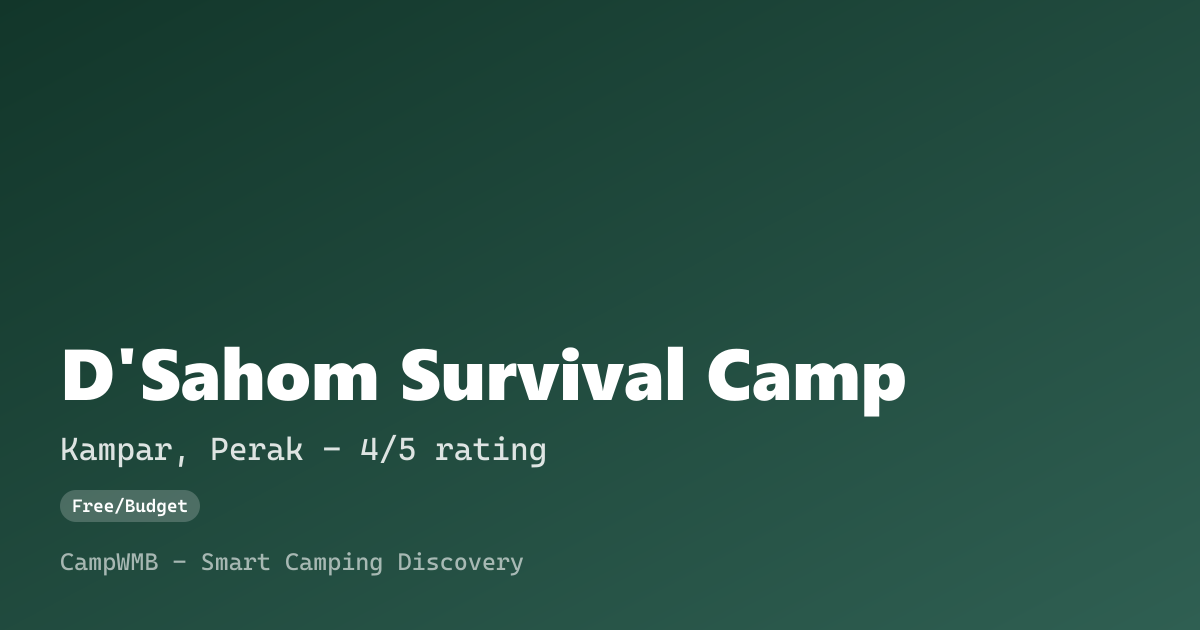 Visual sementara D'Sahom Survival Camp