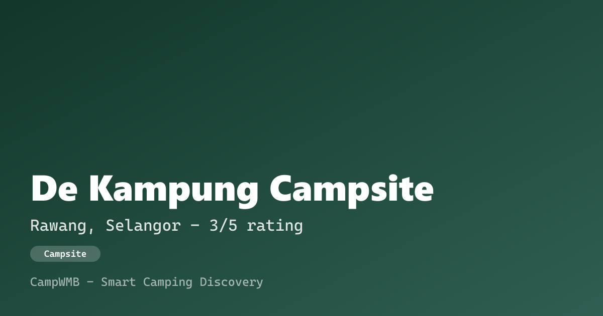 Visual sementara De Kampung Campsite