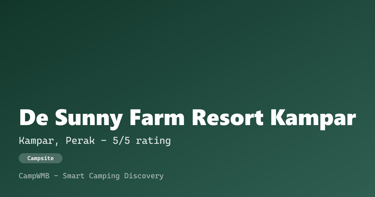 Visual sementara De Sunny Farm Resort Kampar