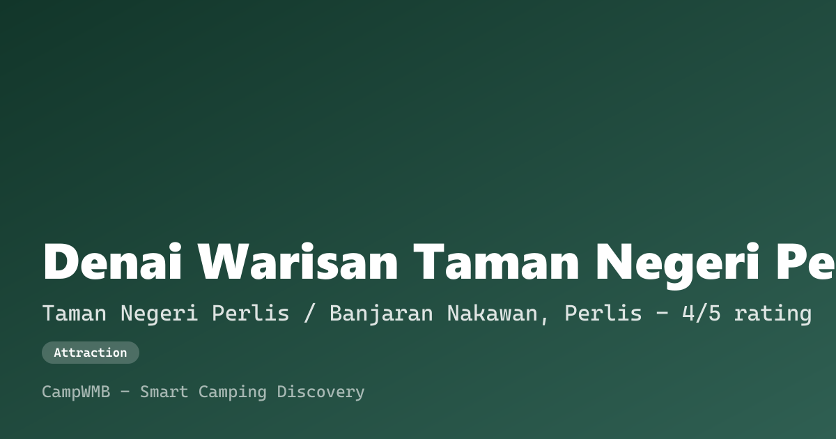 Visual sementara Denai Warisan Taman Negeri Perlis