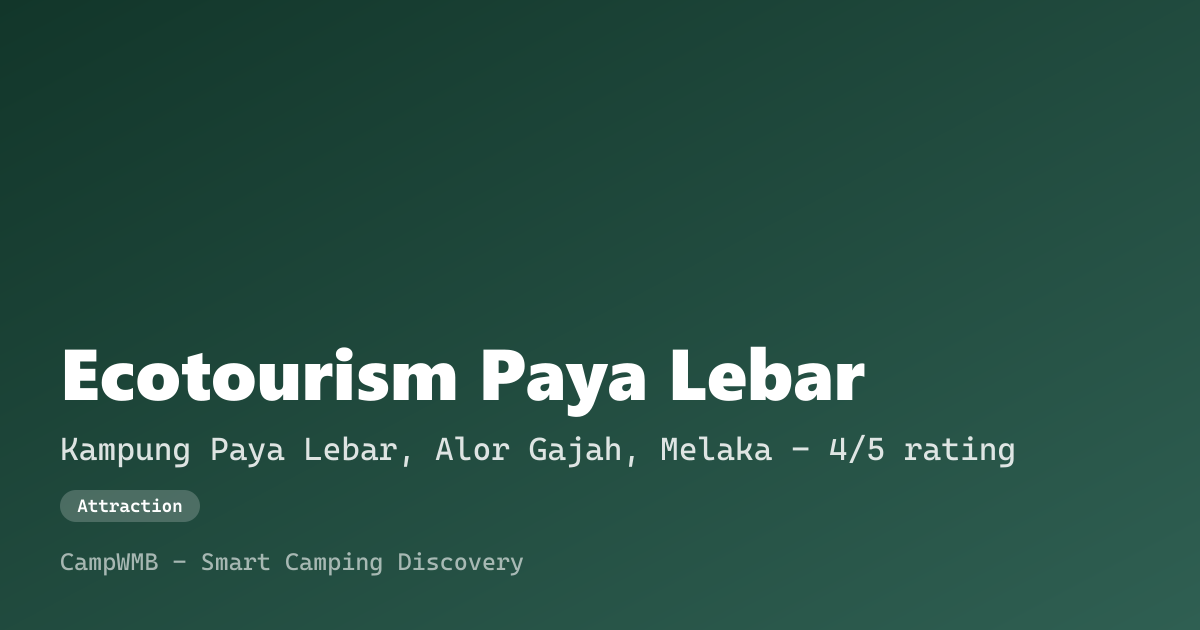 Visual sementara Ecotourism Paya Lebar