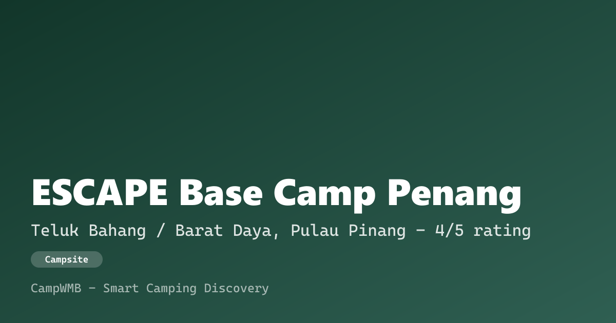 Visual sementara ESCAPE Base Camp Penang