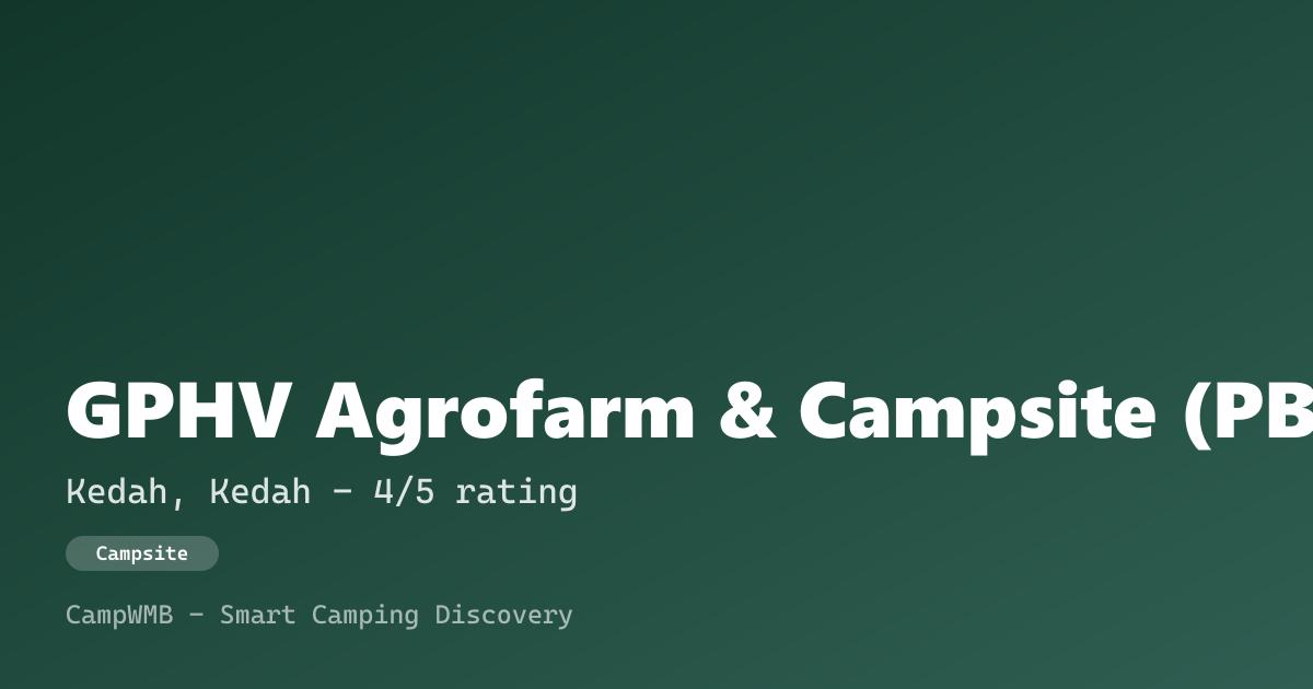 Visual sementara GPHV Agrofarm & Campsite (PBGAC)