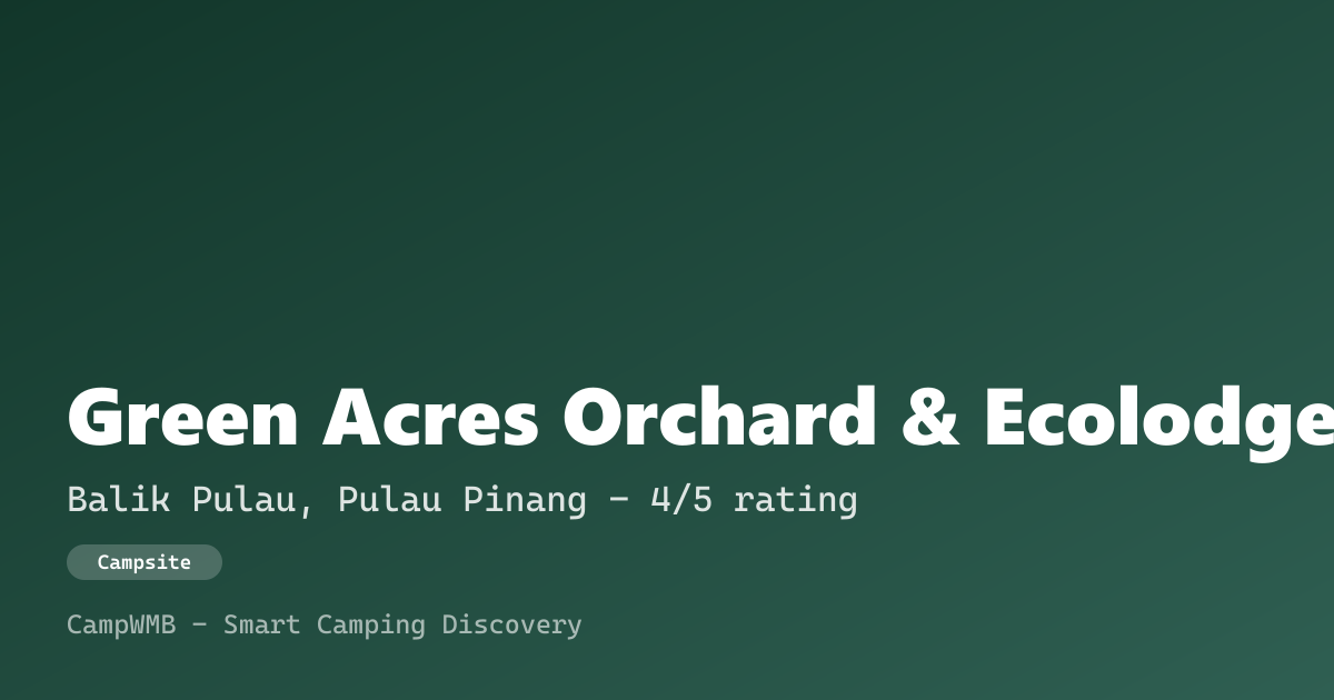 Visual sementara Green Acres Orchard & Ecolodge