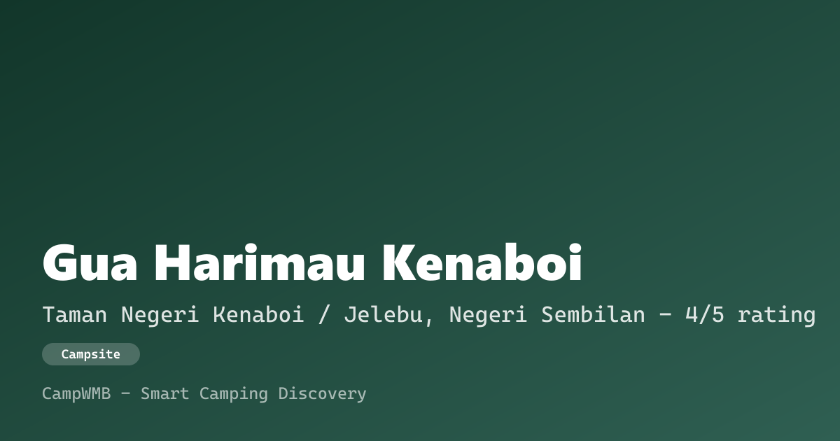 Visual sementara Gua Harimau Kenaboi