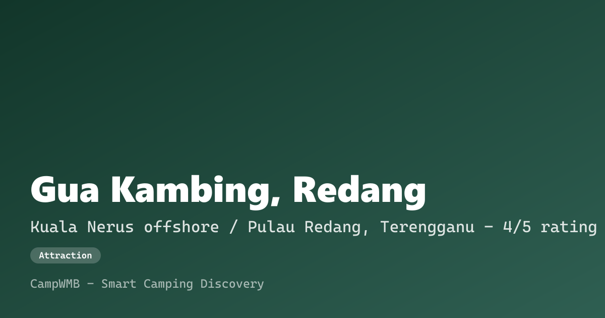 Visual sementara Gua Kambing, Redang