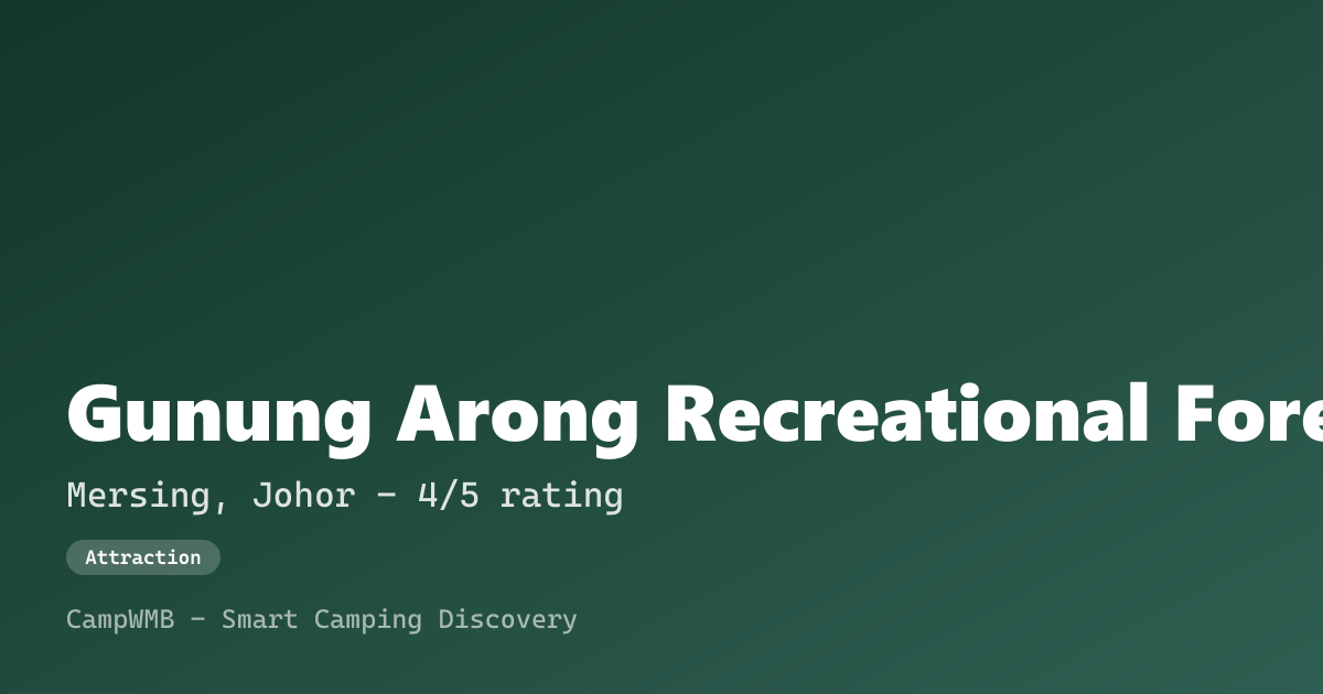 Visual sementara Gunung Arong Recreational Forest