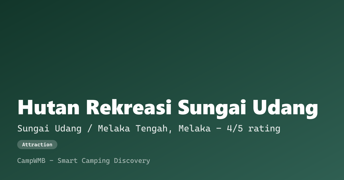 Visual sementara Hutan Rekreasi Sungai Udang