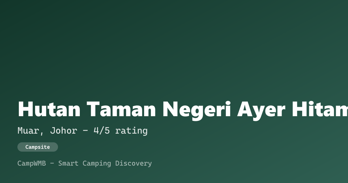 Visual sementara Hutan Taman Negeri Ayer Hitam Utara