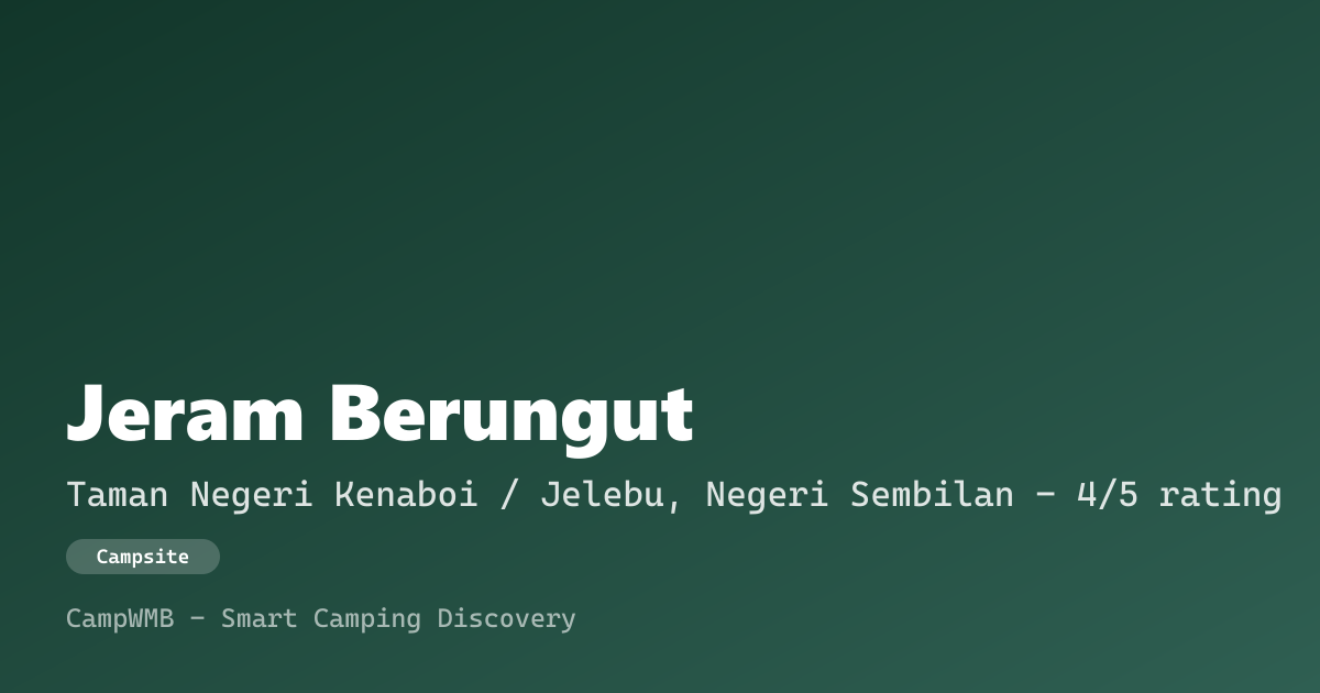 Visual sementara Jeram Berungut