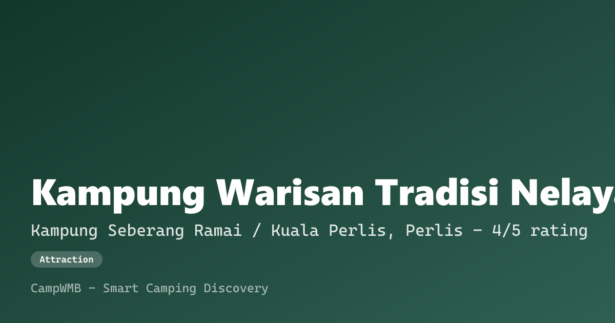 Visual sementara Kampung Warisan Tradisi Nelayan Kuala Perlis