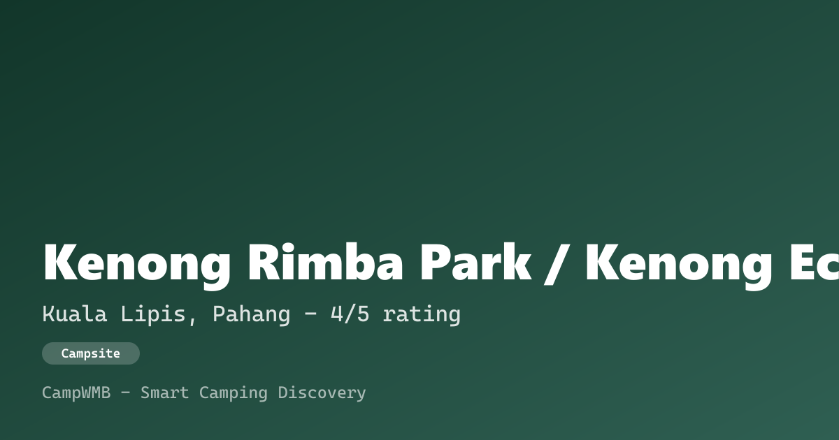 Visual sementara Kenong Rimba Park / Kenong Eco Camp