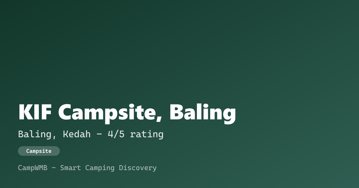 Visual sementara KIF Campsite, Baling