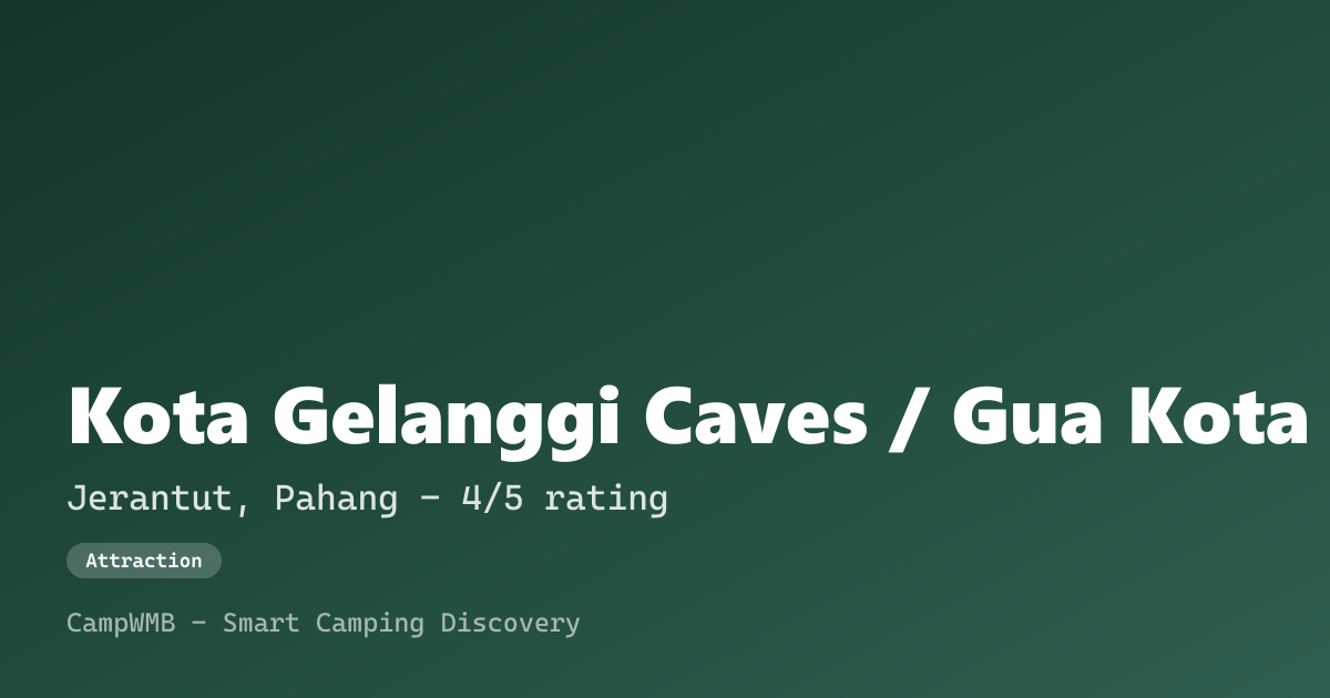Visual sementara Kota Gelanggi Caves / Gua Kota Gelanggi