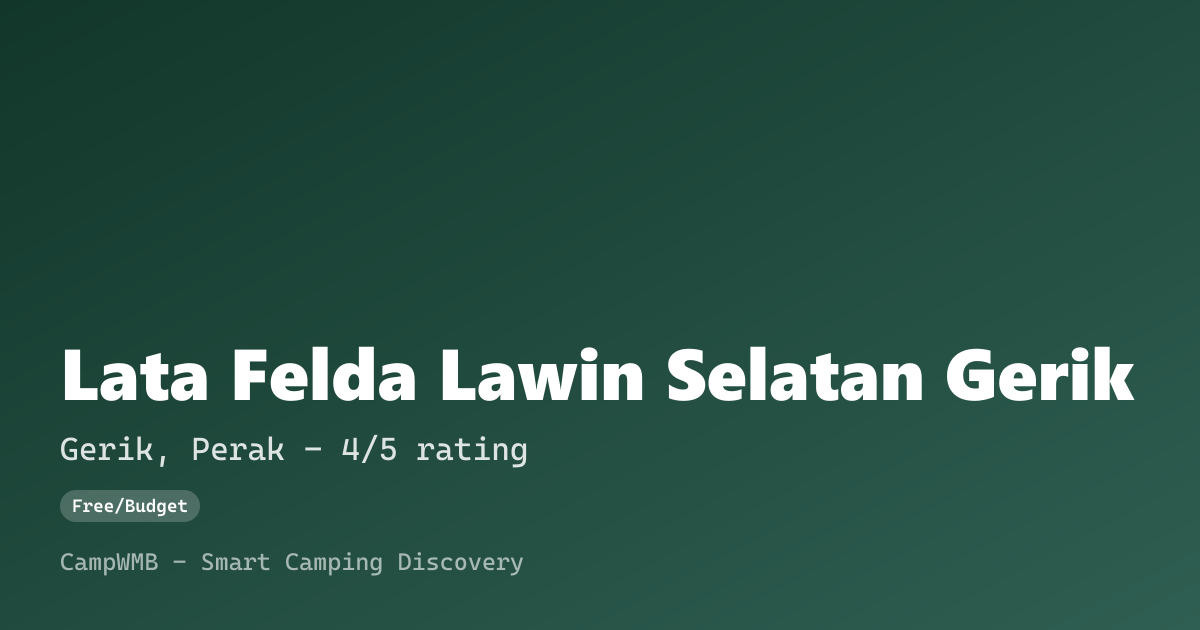 Visual sementara Lata Felda Lawin Selatan Gerik