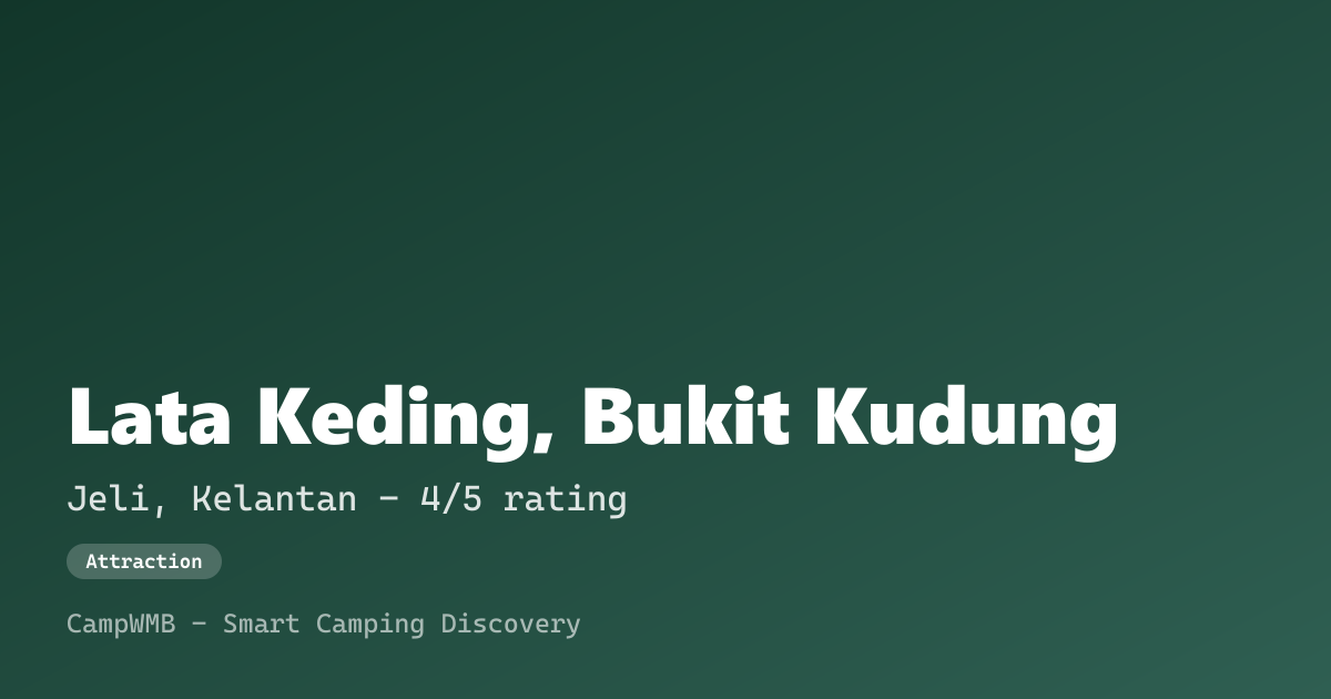 Visual sementara Lata Keding, Bukit Kudung