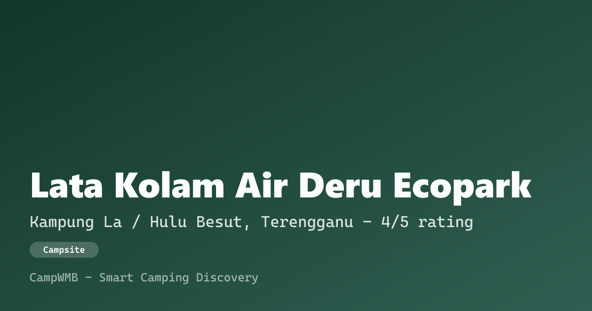 Visual sementara Lata Kolam Air Deru Ecopark