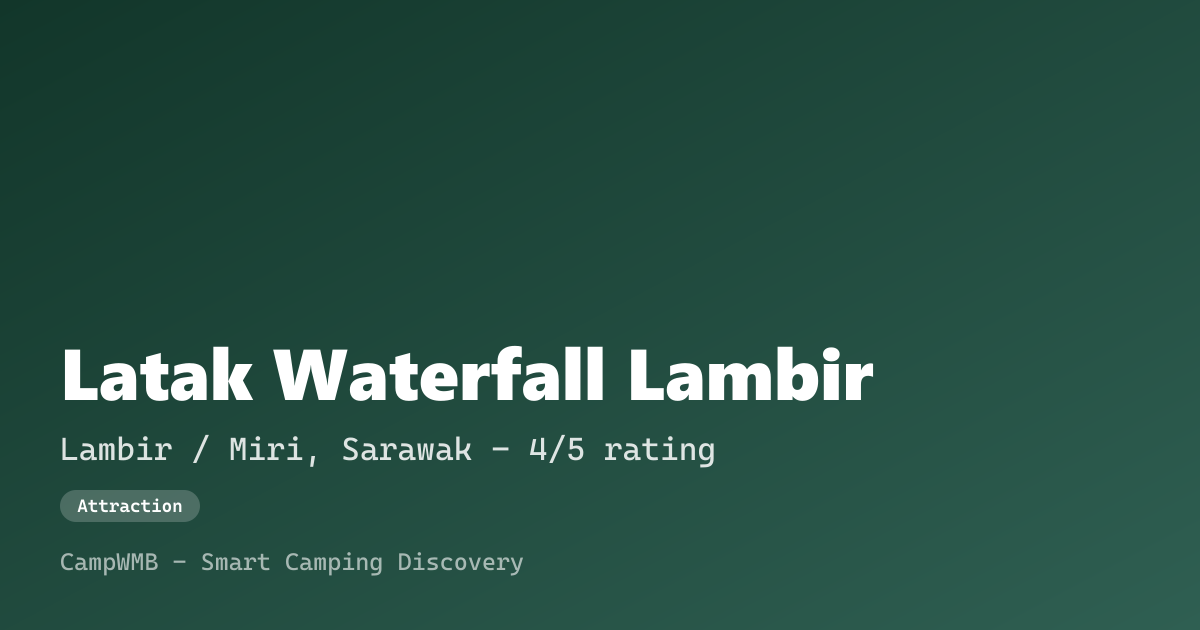 Visual sementara Latak Waterfall Lambir