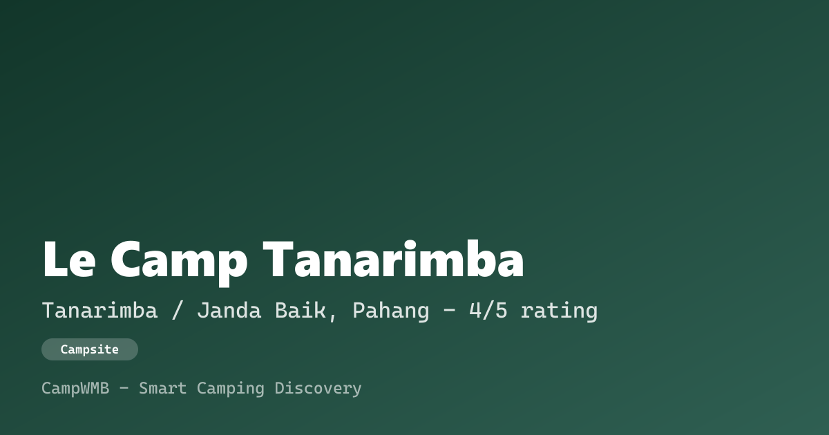 Visual sementara Le Camp Tanarimba