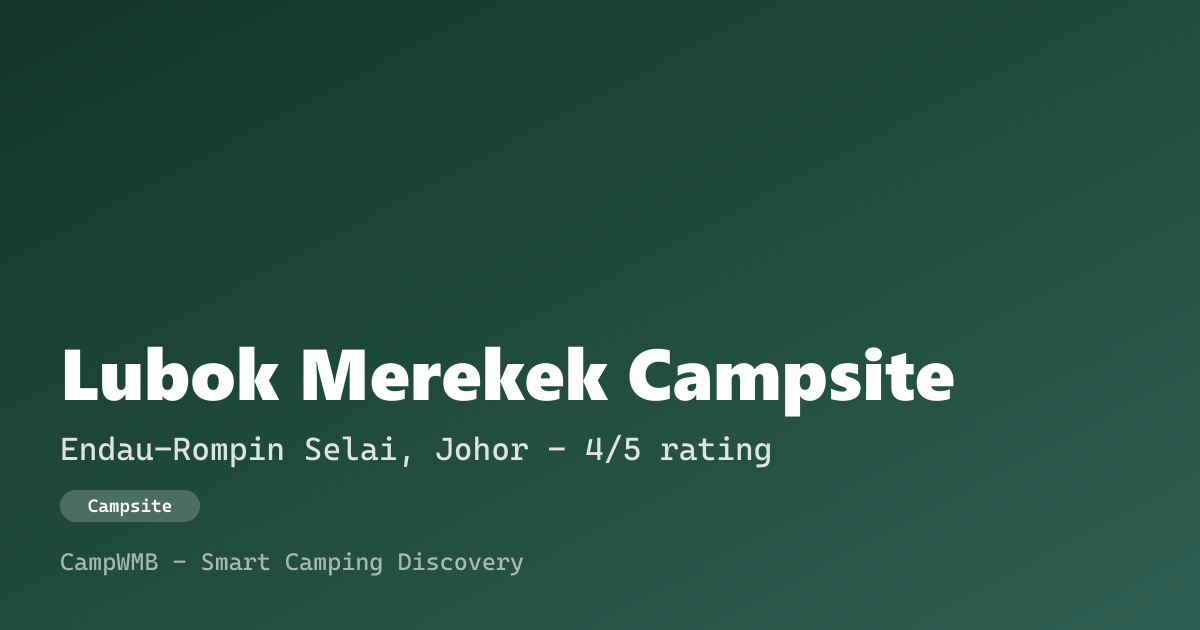 Visual sementara Lubok Merekek Campsite