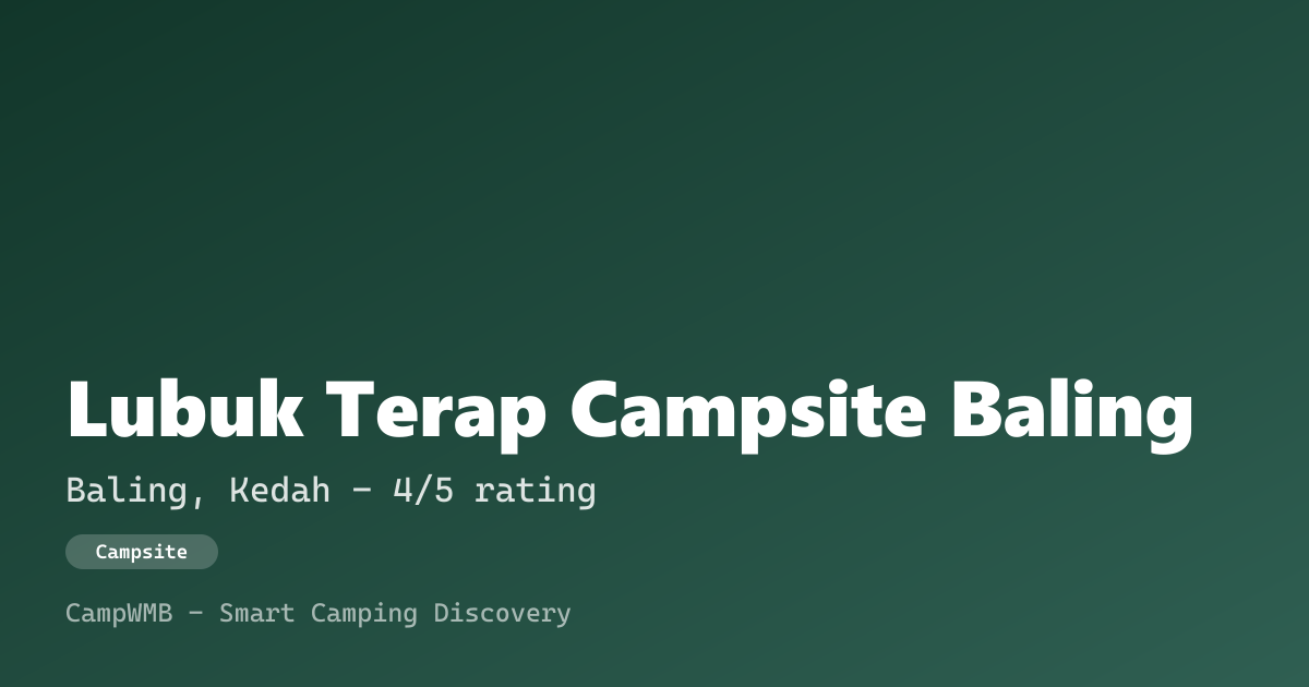 Visual sementara Lubuk Terap Campsite Baling
