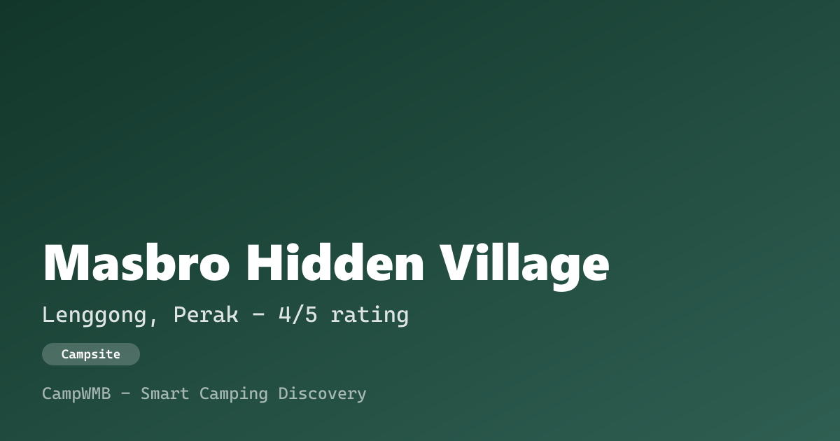 Visual sementara Masbro Hidden Village