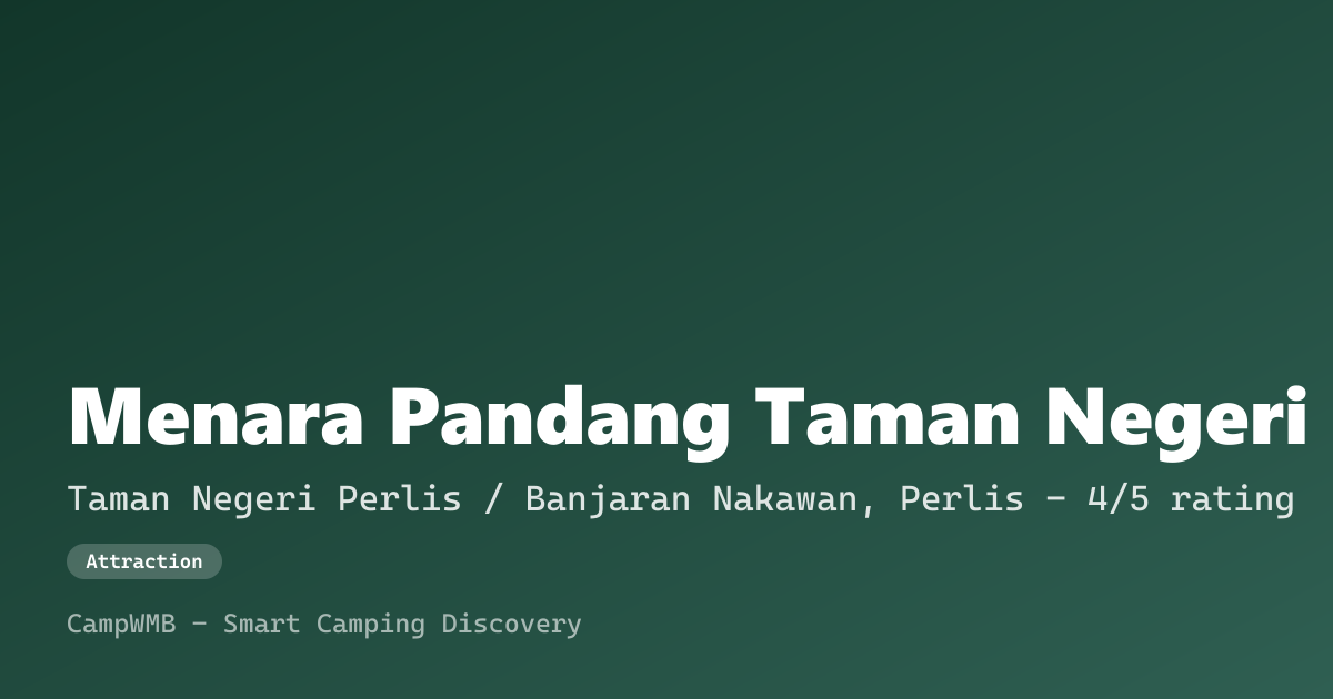 Visual sementara Menara Pandang Taman Negeri Perlis