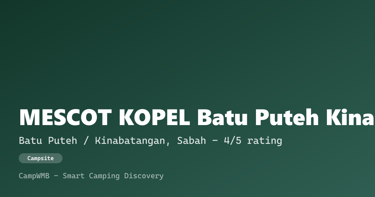 Visual sementara MESCOT KOPEL Batu Puteh Kinabatangan
