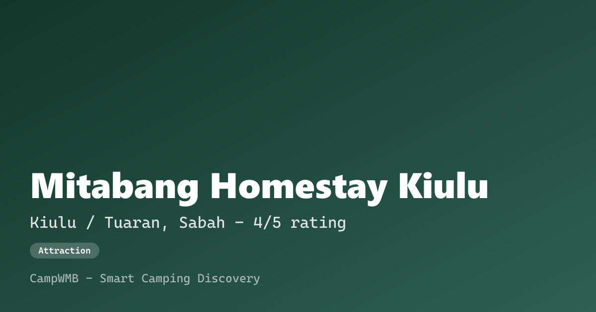 Visual sementara Mitabang Homestay Kiulu