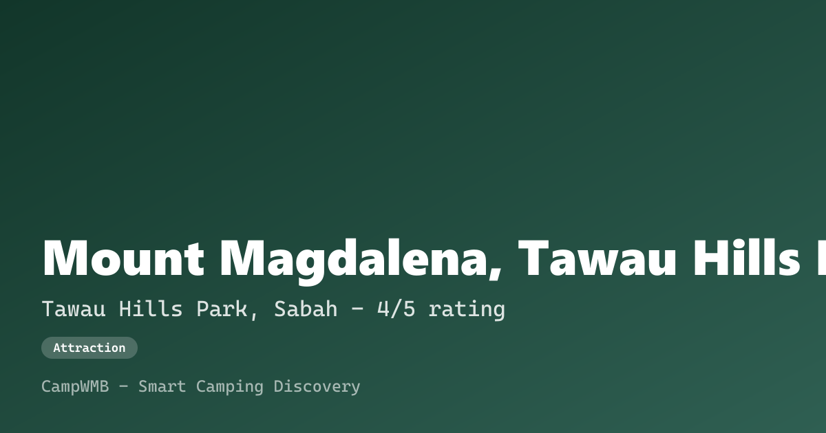 Visual sementara Mount Magdalena, Tawau Hills Park