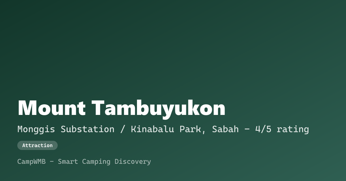 Visual sementara Mount Tambuyukon