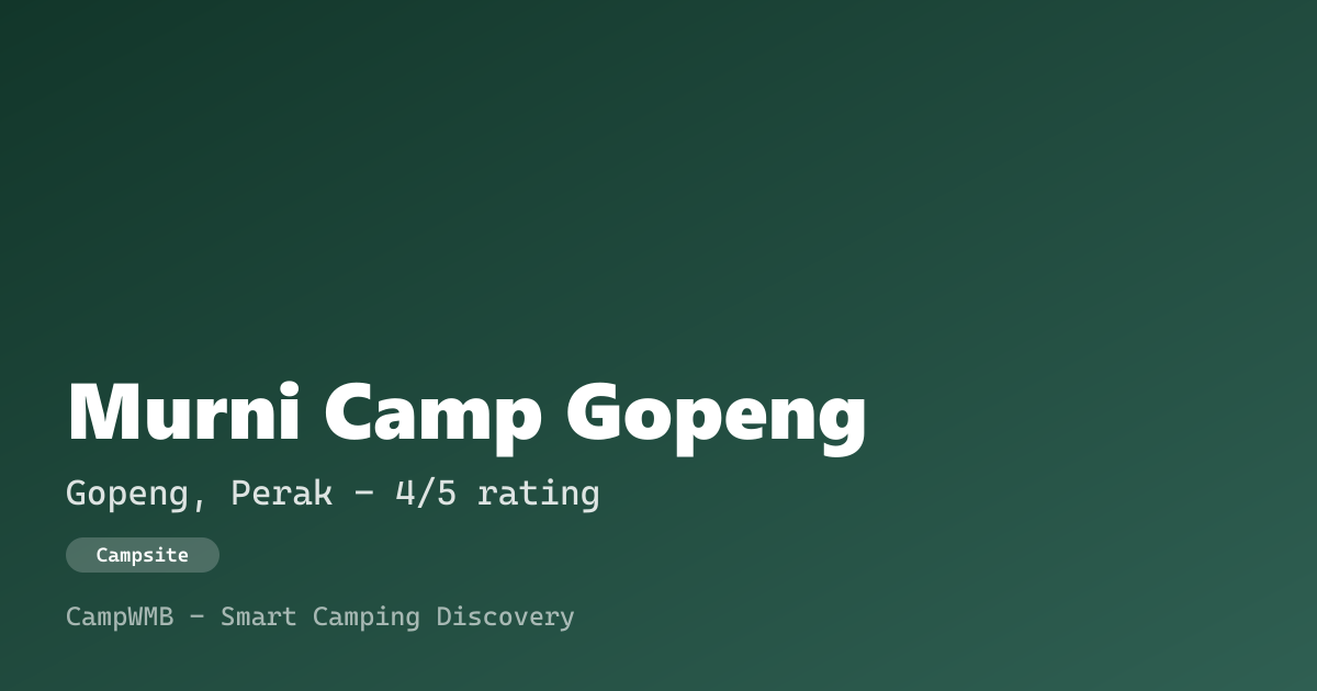 Visual sementara Murni Camp Gopeng