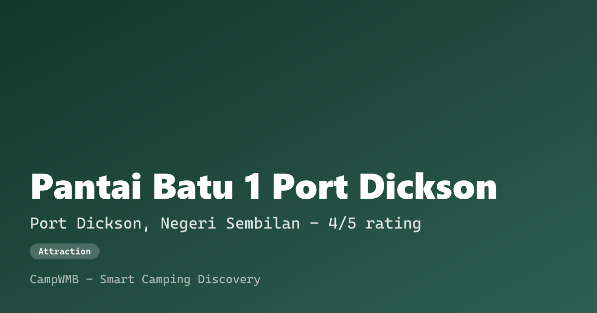 Visual sementara Pantai Batu 1 Port Dickson