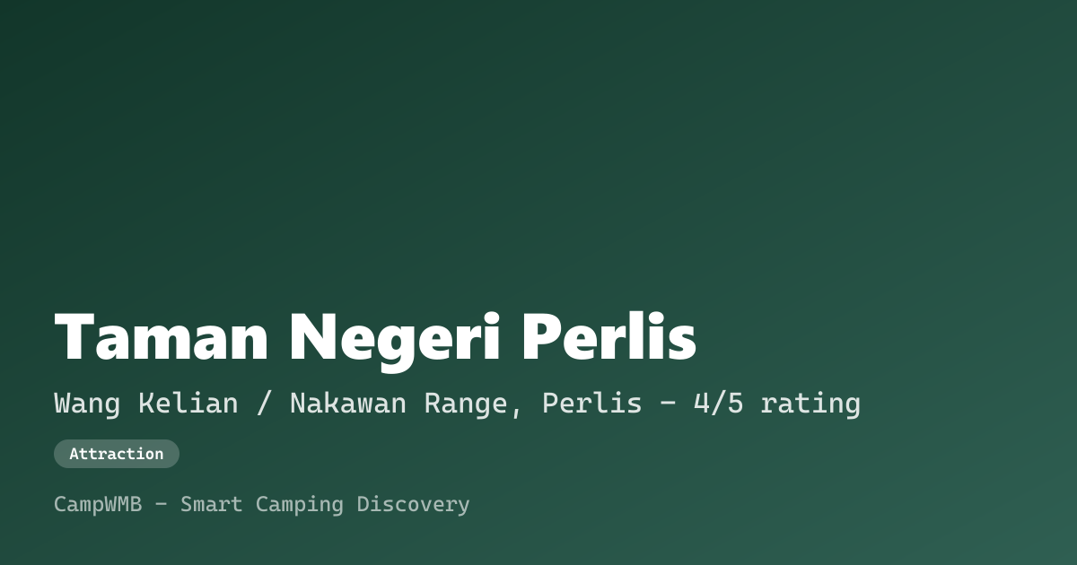 Visual sementara Taman Negeri Perlis