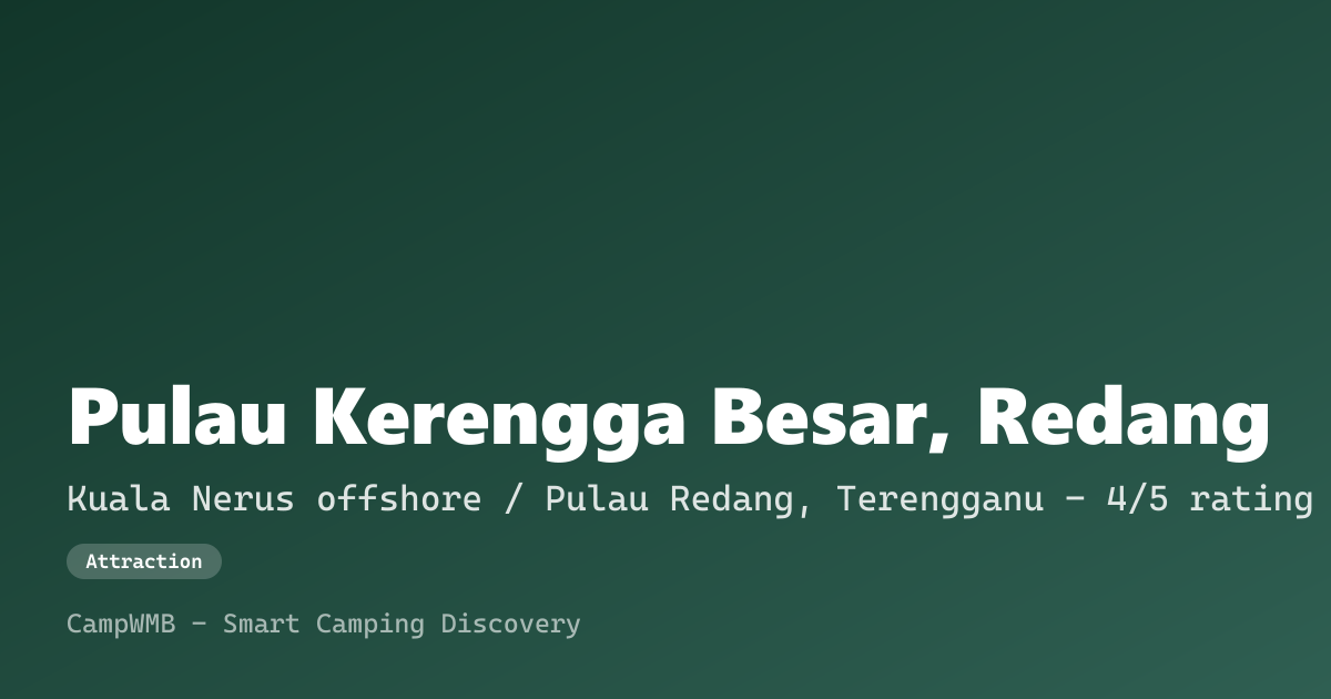 Visual sementara Pulau Kerengga Besar, Redang
