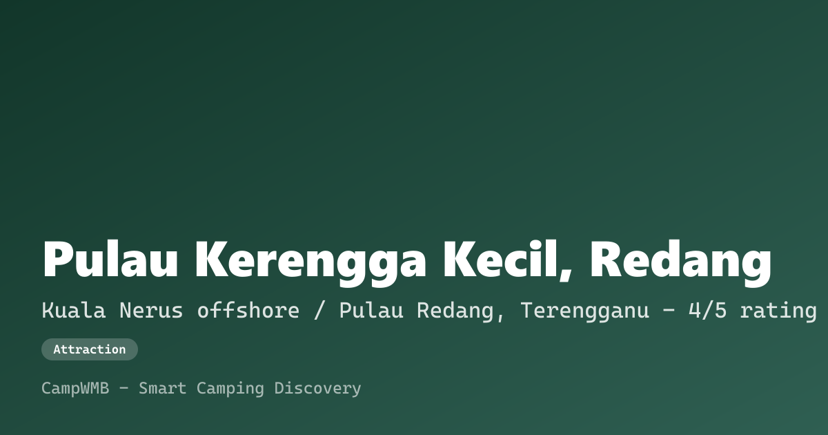 Visual sementara Pulau Kerengga Kecil, Redang