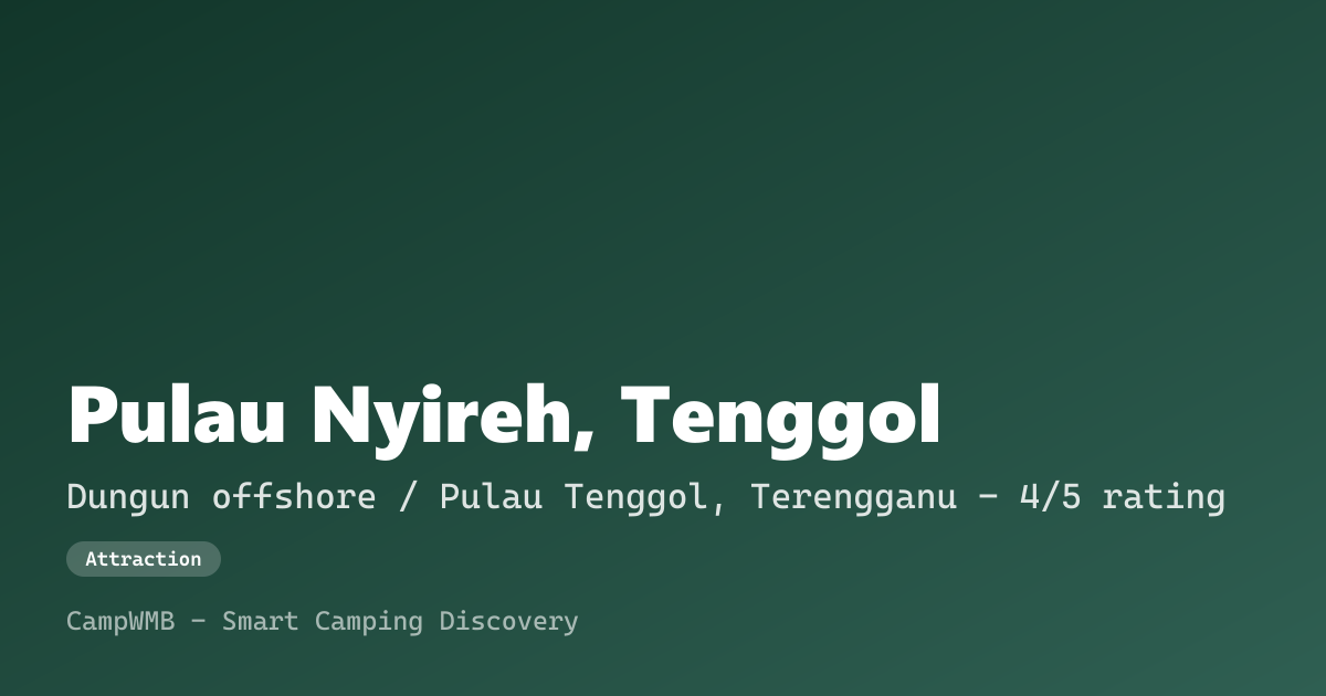 Visual sementara Pulau Nyireh, Tenggol