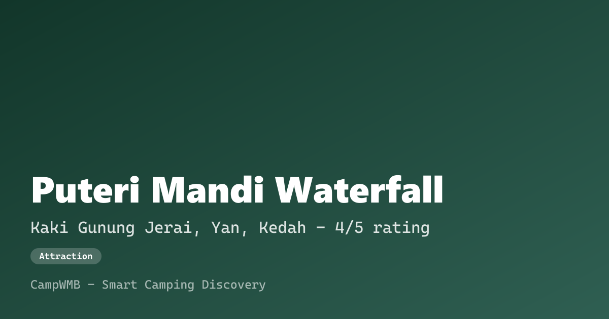 Visual sementara Puteri Mandi Waterfall