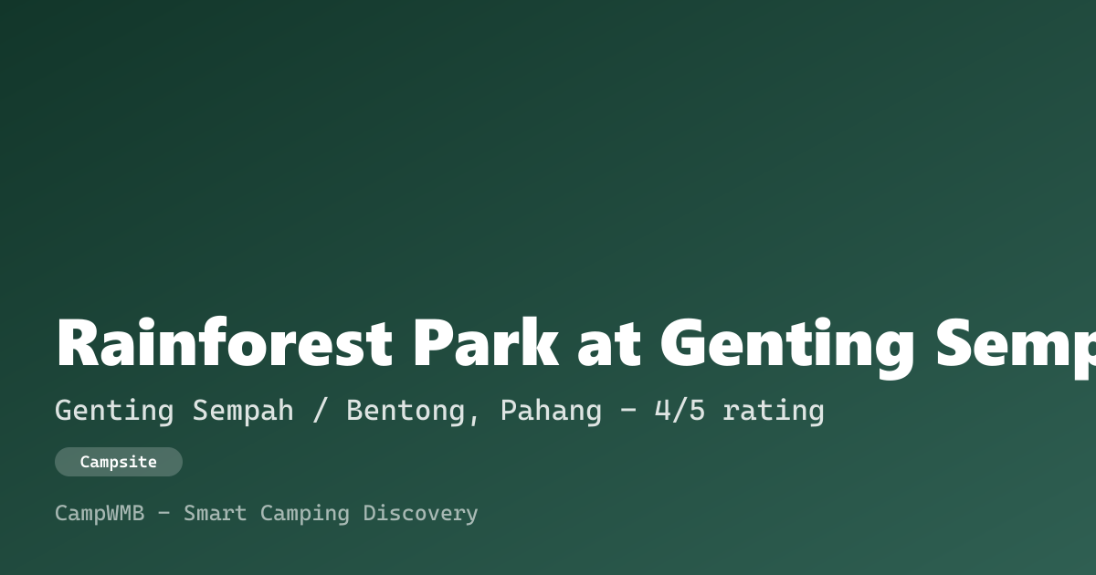 Visual sementara Rainforest Park at Genting Sempah