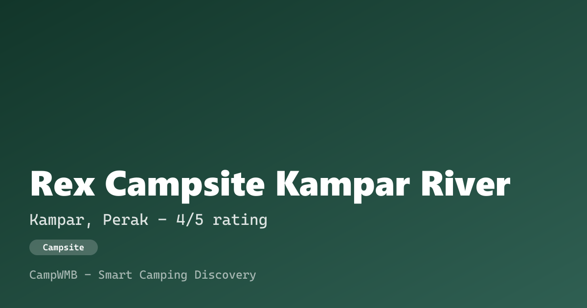 Visual sementara Rex Campsite Kampar River