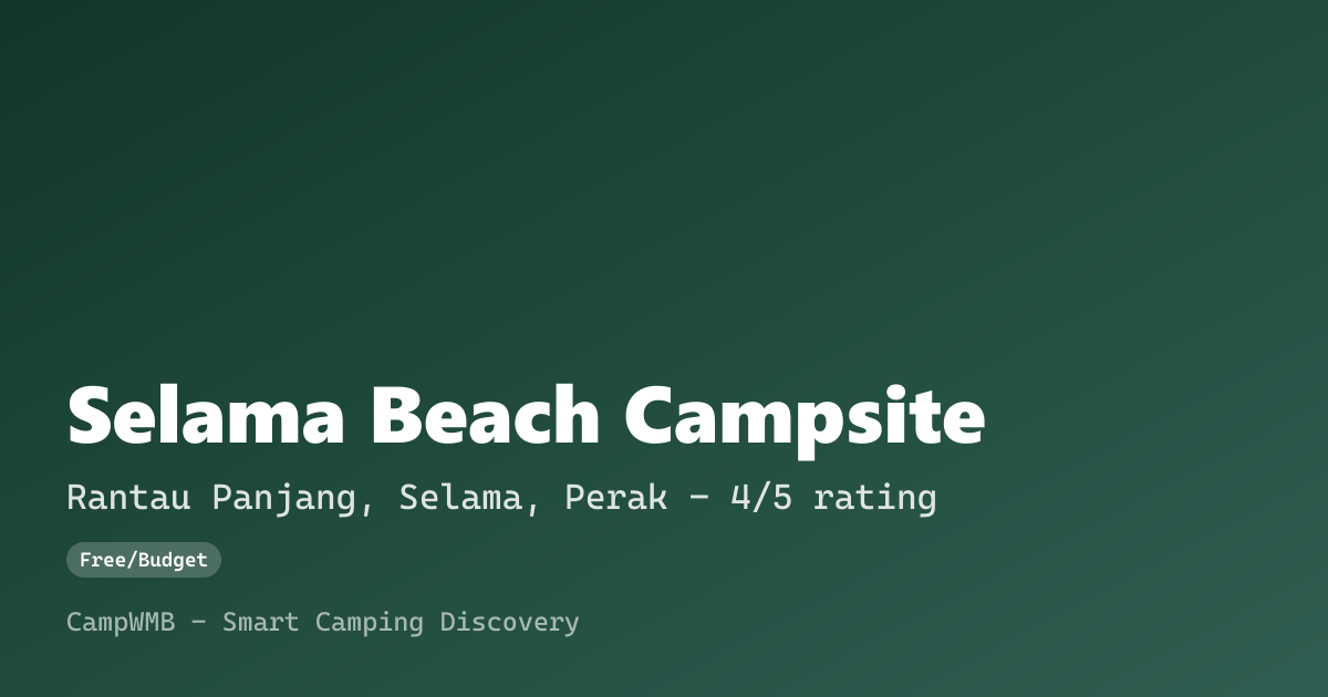 Visual sementara Selama Beach Campsite