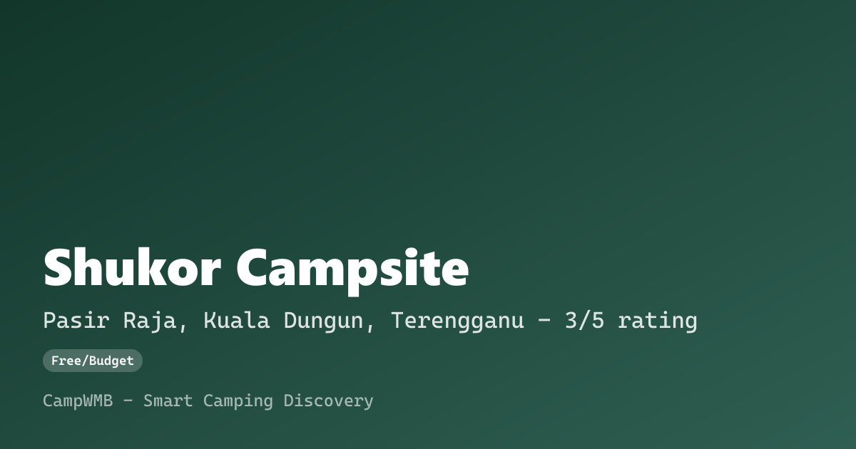 Visual sementara Shukor Campsite