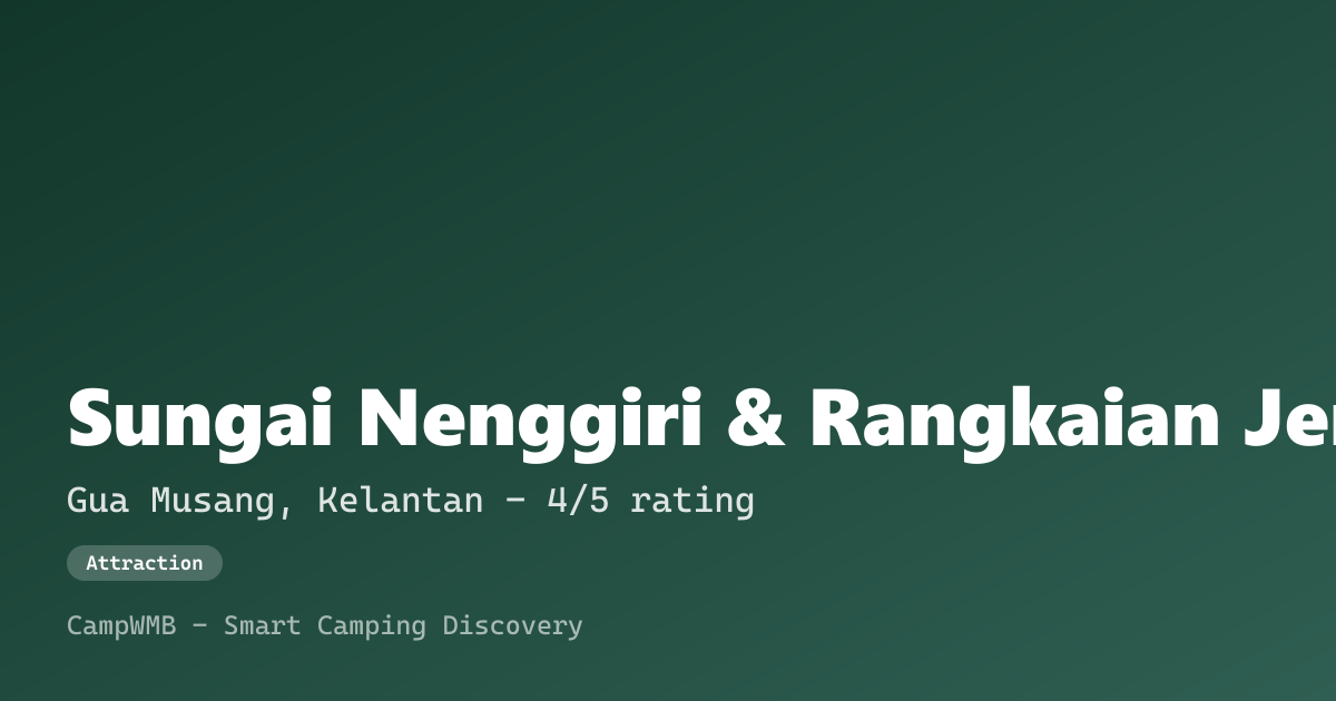 Visual sementara Sungai Nenggiri & Rangkaian Jeram